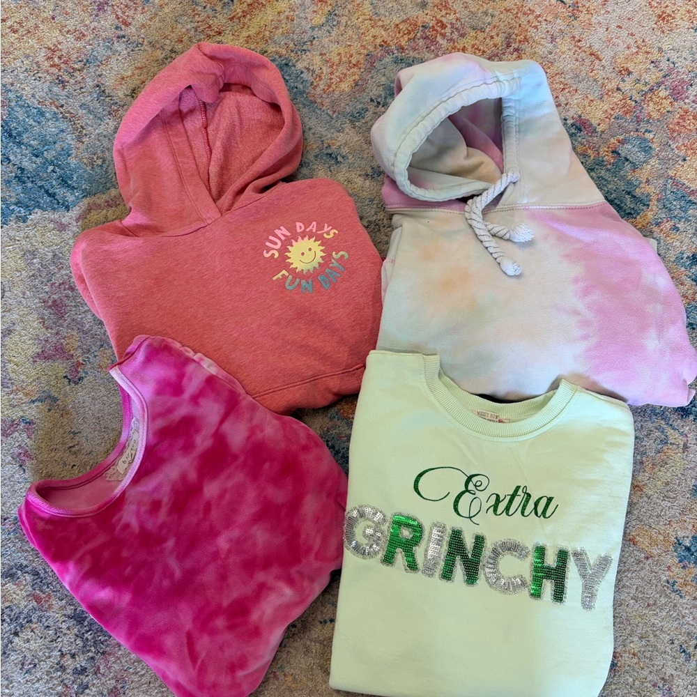 Girls Pullover and Hoodie sweatshirt bundle